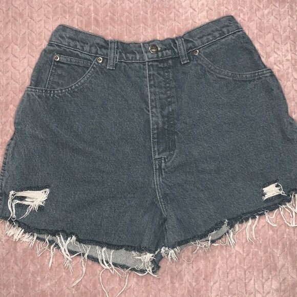 Lands End Vintage Gray Cut Off Denim Shorts - Picture 1 of 6